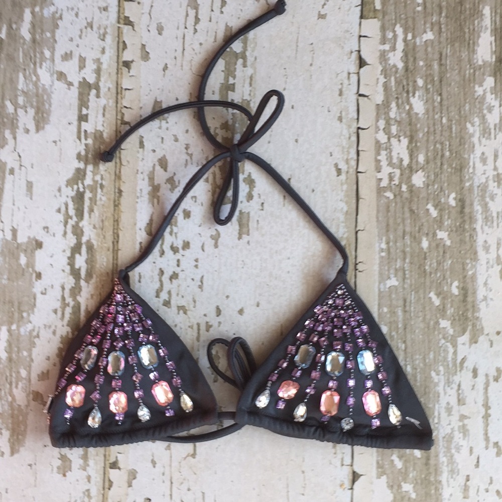 Gorgeous jeweled Victoria’s Secret bikini top XS